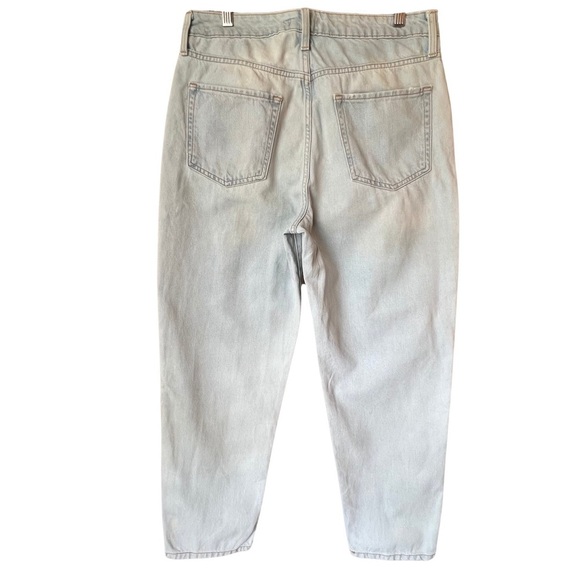 Forever 21 Jeans Premium Barrel Hi Rise Distressed Button Fly Light Blue Wash 30 - Picture 15 of 16